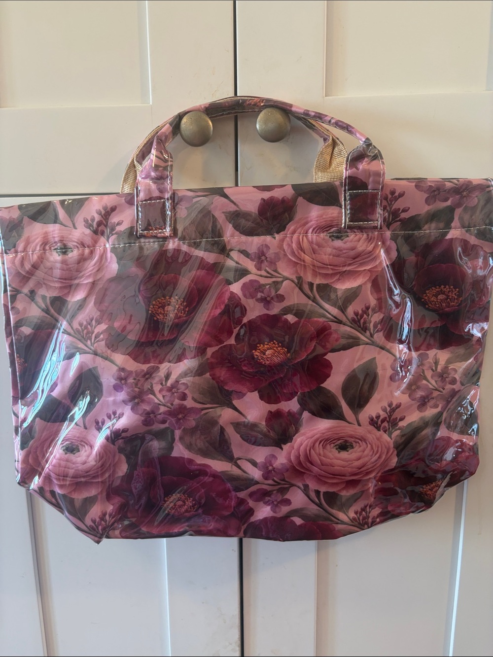 Floral Vinyl Tote Bag in Pink and Burgundy New gorgeous bag!